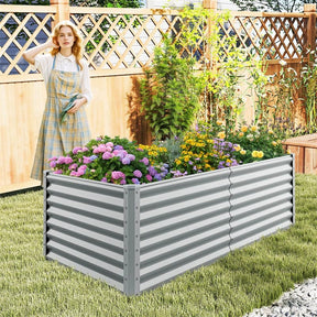 6x3x2 FT Outdoor Metal Raised Garden Bed Planter Box Kit with Open Bottom, 271 Gallon Elevated Garden Planter for Vegetable Herb