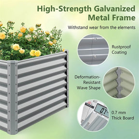 6x3x2 FT Outdoor Metal Raised Garden Bed Planter Box Kit with Open Bottom, 271 Gallon Elevated Garden Planter for Vegetable Herb