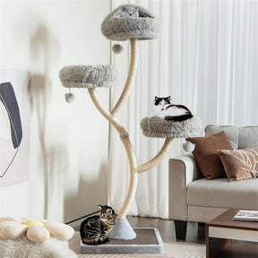 70" Tall Cat Tree Tower for Large Adult Cats, Multi-Level Kitten Activity Center with 3 Perches, Sisal Scratching Posts & Dangling Balls