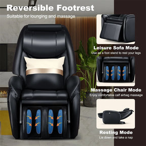 Full Body Zero Gravity Massage Chair SL Track Electric Massage Recliner with Heat, Pillow, Reversible Footrest & Automatic Shoulder Detection