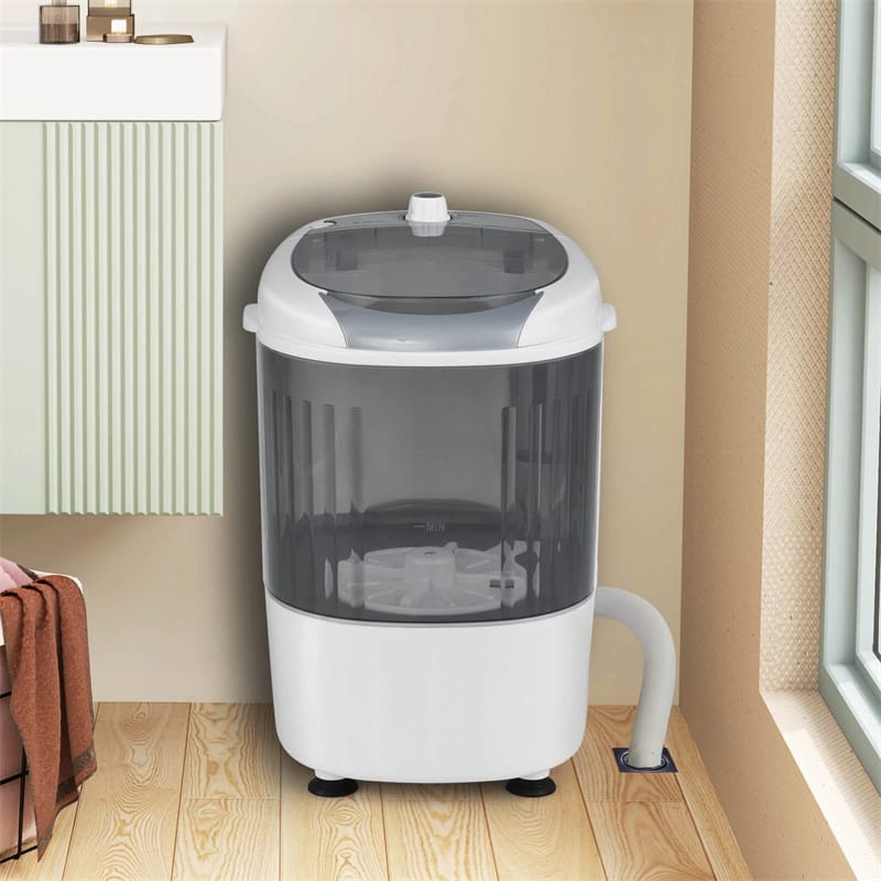 5.5lbs Portable Mini Washing Machine with Spin Dryer & Drain Hose, Semi-Auto Laundry Washer for Dorm RV