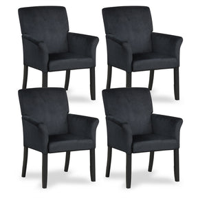 Fabric Upholstered Executive Guest Chair, Waiting Room Reception Chair with Padded Arms & Solid Rubber Wood Legs for Office Meeting Rooms