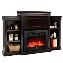 70" Electric Fireplace TV Stand with 28.5" 1500W Insert, Adjustable 3-Color Flame & Remote, Wood Media Console with Storage for Living Room