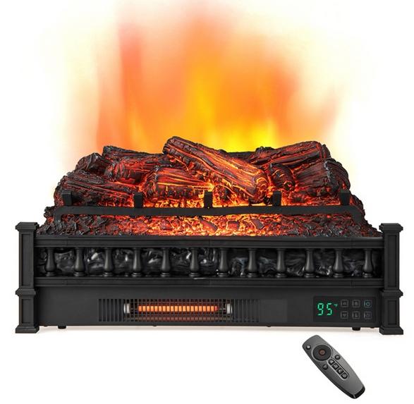 Infrared Quartz Electric Fireplace Heater, Alexa and Google Assistant Compatible, 5 Flame Modes, 8H Timer, 1500W