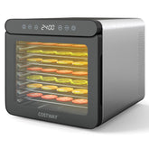 Food Dehydrator Dryer Machine with 7 Stainless Steel Trays, 1-24H Timer for Fruit Meat Herbs Jerky