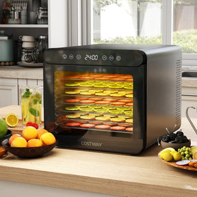 Food Dehydrator Dryer Machine with 7 Stainless Steel Trays, 1-24H Timer for Fruit Meat Herbs Jerky