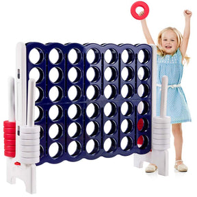 Giant 4-In-A-Row Jumbo 4-to-Score Giant Game Set with 42 Jumbo Rings & Quick-Release Slider