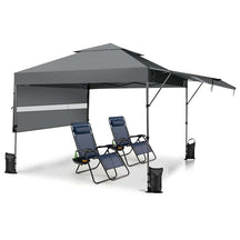 10 x 17.6 FT Instant Pop-up Canopy Tent with Adjustable Dual Awnings & Portable Wheeled Bag, UPF 50+ Outdoor Gazebo Shelter for Market, Picnic