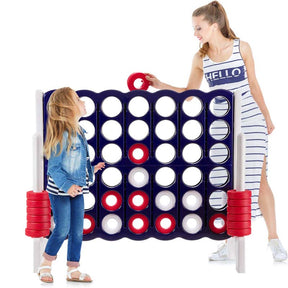 Giant 4-In-A-Row Jumbo 4-to-Score Giant Game Set with 42 Jumbo Rings & Quick-Release Slider