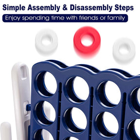 Giant 4-In-A-Row Jumbo 4-to-Score Giant Game Set with 42 Jumbo Rings & Quick-Release Slider