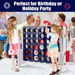 Giant 4-In-A-Row Jumbo 4-to-Score Giant Game Set with 42 Jumbo Rings & Quick-Release Slider