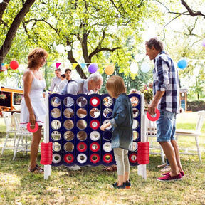 Giant 4-In-A-Row Jumbo 4-to-Score Giant Game Set with 42 Jumbo Rings & Quick-Release Slider