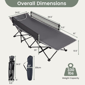 Foldable Camping Cot For Kids, Portable Sleeping Cot , Outdoor Heavy-Duty Metal Frame for Backpacking, Hiking, Beach