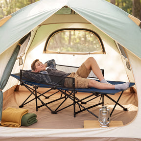 Foldable Camping Cot For Kids, Portable Sleeping Cot , Outdoor Heavy-Duty Metal Frame for Backpacking, Hiking, Beach