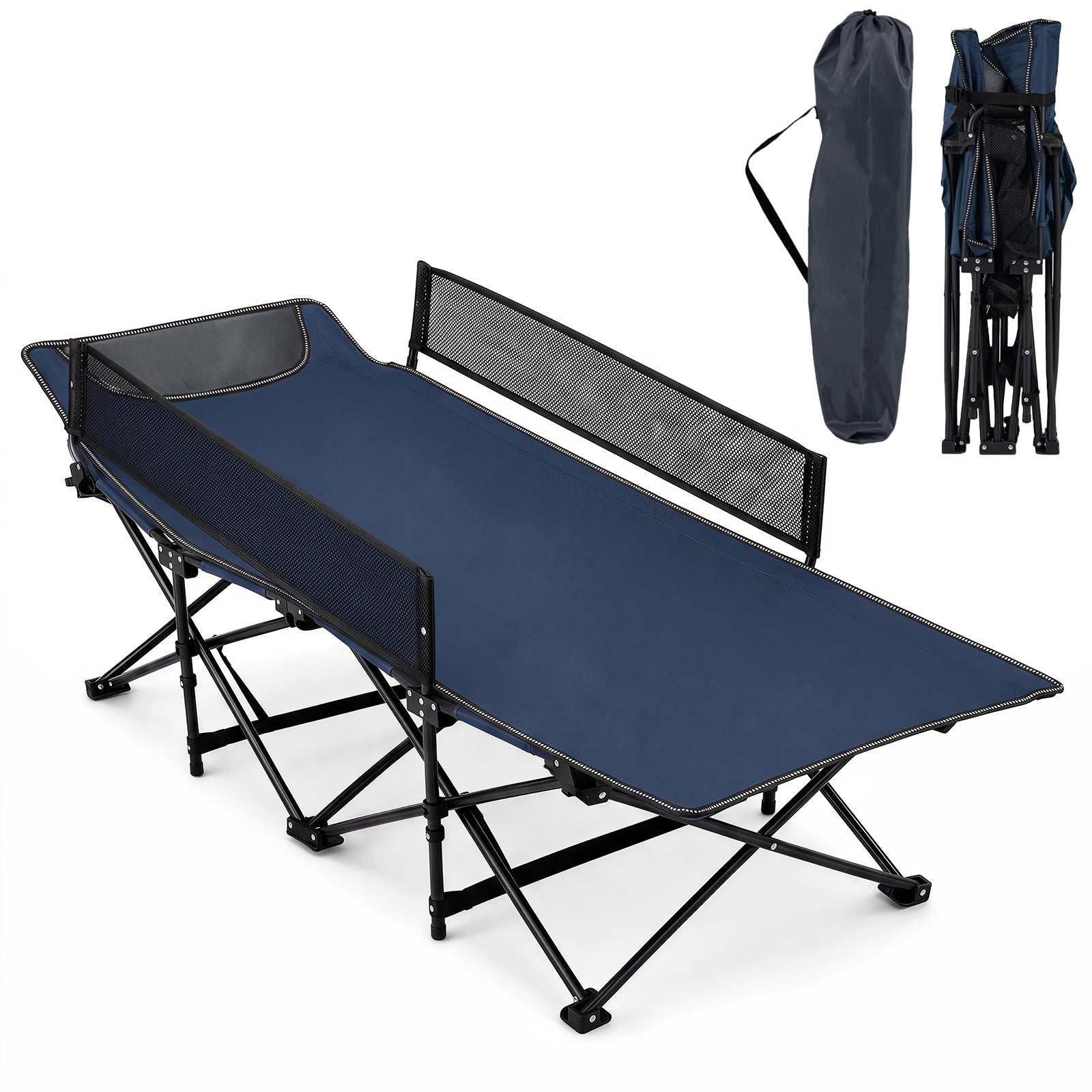 Foldable Camping Cot For Kids, Portable Sleeping Cot , Outdoor Heavy-Duty Metal Frame for Backpacking, Hiking, Beach