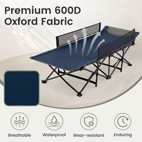 Foldable Camping Cot For Kids, Portable Sleeping Cot , Outdoor Heavy-Duty Metal Frame for Backpacking, Hiking, Beach