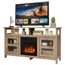 58" Electric Fireplace TV Stand for 65" TVs, Media Console with 18" 1400W Heater Insert, Thermostat, Adjustable 3D Flame & Storage Shelves