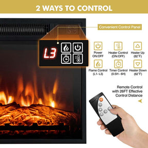 58" Electric Fireplace TV Stand for 65" TVs, Media Console with 18" 1400W Heater Insert, Thermostat, Adjustable 3D Flame & Storage Shelves