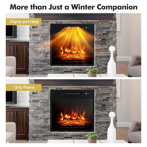 58" Electric Fireplace TV Stand for 65" TVs, Media Console with 18" 1400W Heater Insert, Thermostat, Adjustable 3D Flame & Storage Shelves