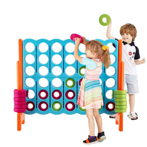 Giant 4-In-A-Row Jumbo 4-to-Score Giant Game Set with 42 Jumbo Rings & Quick-Release Slider