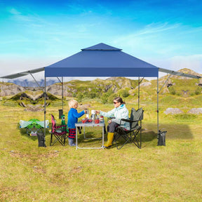 10 x 17.6 FT Instant Pop-up Canopy Tent with Adjustable Dual Awnings & Portable Wheeled Bag, UPF 50+ Outdoor Gazebo Shelter for Market, Picnic