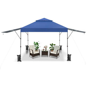 10 x 17.6 FT Instant Pop-up Canopy Tent with Adjustable Dual Awnings & Portable Wheeled Bag, UPF 50+ Outdoor Gazebo Shelter for Market, Picnic