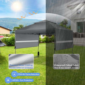 10 x 17.6 FT Instant Pop-up Canopy Tent with Adjustable Dual Awnings & Portable Wheeled Bag, UPF 50+ Outdoor Gazebo Shelter for Market, Picnic