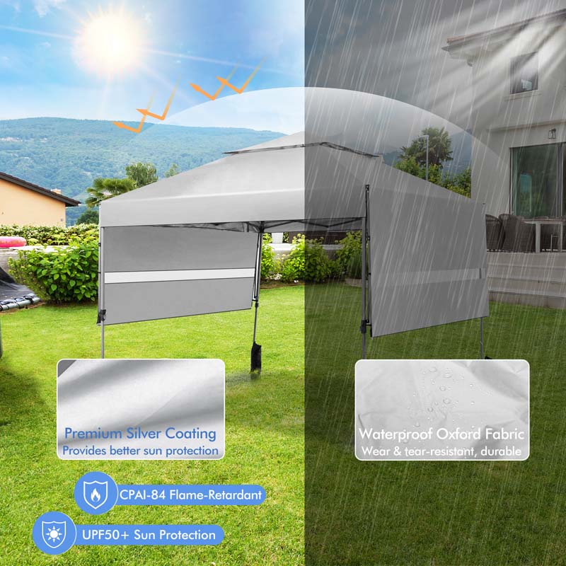 10 x 17.6 FT Instant Pop-up Canopy Tent with Adjustable Dual Awnings & Portable Wheeled Bag, UPF 50+ Outdoor Gazebo Shelter for Market, Picnic