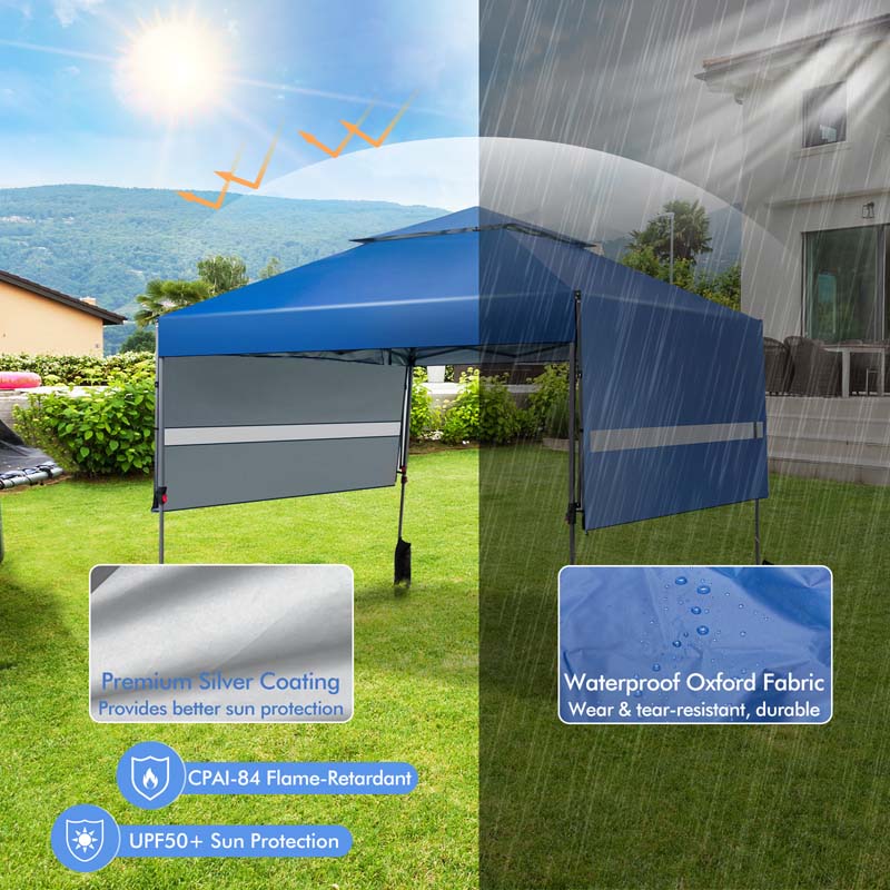 10 x 17.6 FT Instant Pop-up Canopy Tent with Adjustable Dual Awnings & Portable Wheeled Bag, UPF 50+ Outdoor Gazebo Shelter for Market, Picnic