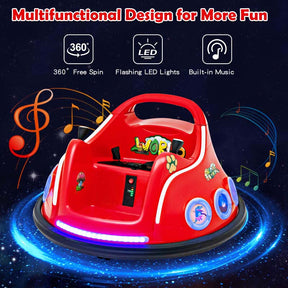 Electric Toddler Bumper Car with Remote Control, Flashing LED Light & Music, 12V Battery Powered Baby Ride on Bumper Toy Car