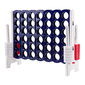 Giant 4-In-A-Row Jumbo 4-to-Score Giant Game Set with 42 Jumbo Rings & Quick-Release Slider