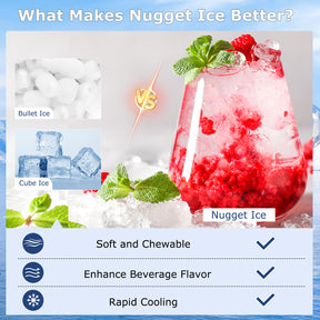 80 lbs/Day Under Counter Nugget Ice Maker, 15" Built-in Freestanding Ice Machine with Self-Cleaning, LCD Panel & 24H Timer for Home & Commercial Use