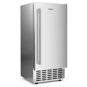 80 lbs/Day Under Counter Nugget Ice Maker, 15" Built-in Freestanding Ice Machine with Self-Cleaning, LCD Panel & 24H Timer for Home & Commercial Use