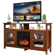 58" Electric Fireplace TV Stand for 65" TVs, Media Console with 18" 1400W Heater Insert, Thermostat, Adjustable 3D Flame & Storage Shelves