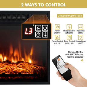 58" Electric Fireplace TV Stand for 65" TVs, Media Console with 18" 1400W Heater Insert, Thermostat, Adjustable 3D Flame & Storage Shelves