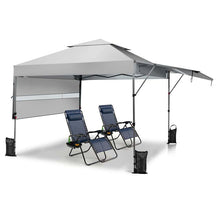 10 x 17.6 FT Instant Pop-up Canopy Tent with Adjustable Dual Awnings & Portable Wheeled Bag, UPF 50+ Outdoor Gazebo Shelter for Market, Picnic