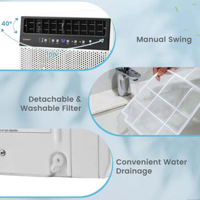 10000 BTU U-Shaped Window Air Conditioner, Over the Sill AC Unit with Energy Saver Modes, Remote Control, Ultra Quiet Cooling for 250 Sq.Ft Room