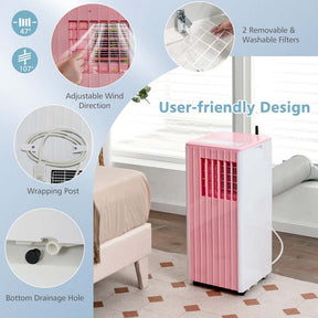 10000 BTU Portable Air Conditioner for Room up to 350 Sq. Ft, 3-in-1 AC Unit with Dehumidifier/Fan/Cool/Sleep Mode