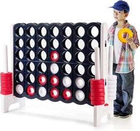 Giant 4-In-A-Row Jumbo 4-to-Score Giant Game Set with 42 Jumbo Rings & Quick-Release Slider