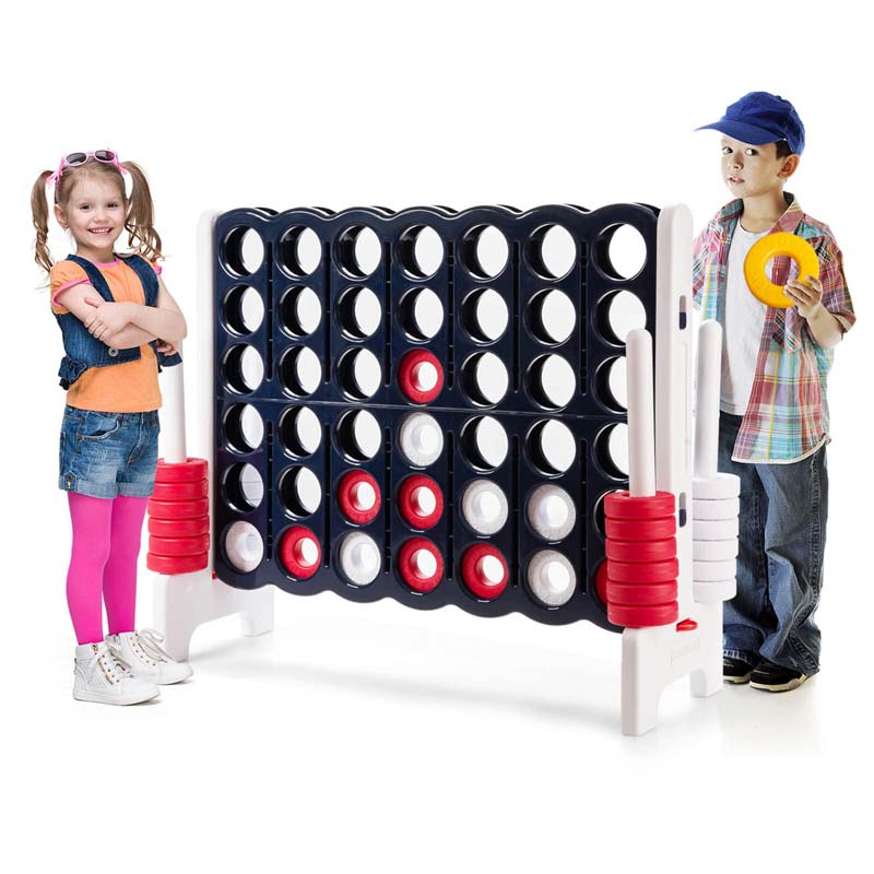Giant 4-In-A-Row Jumbo 4-to-Score Giant Game Set with 42 Jumbo Rings & Quick-Release Slider