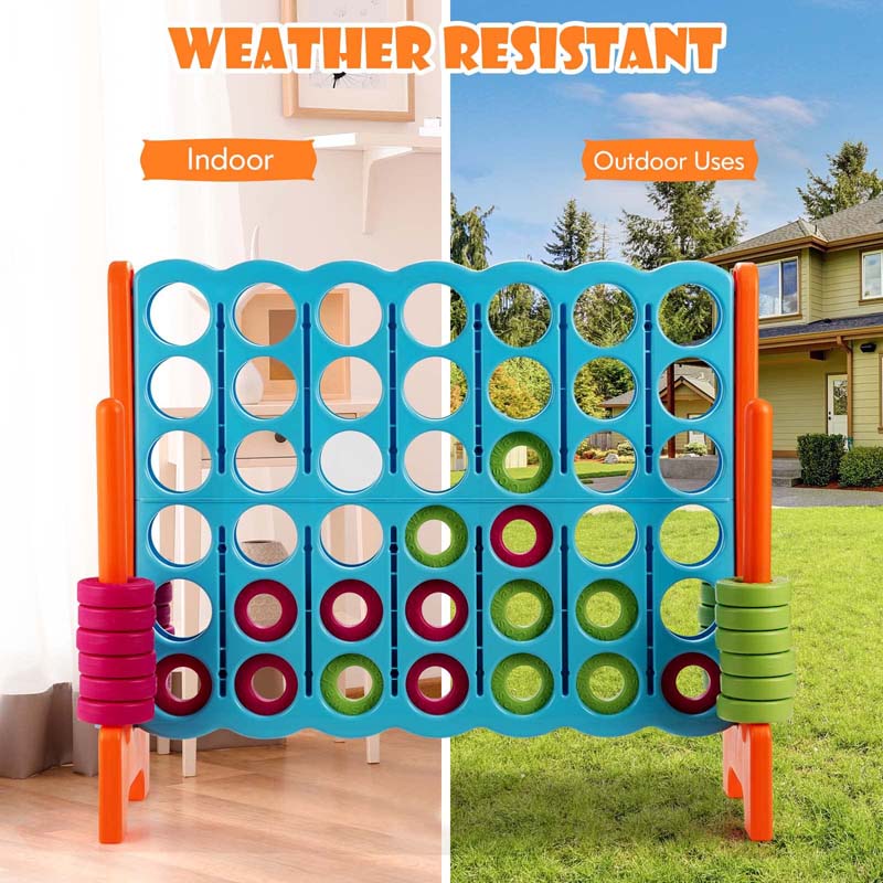 Giant 4-In-A-Row Jumbo 4-to-Score Giant Game Set with 42 Jumbo Rings & Quick-Release Slider