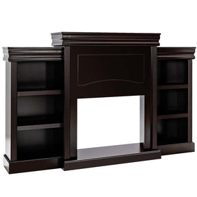 70" Electric Fireplace TV Stand with 28.5" 1500W Insert, Adjustable 3-Color Flame & Remote, Wood Media Console with Storage for Living Room