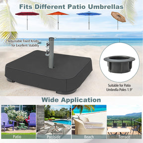 220LBS Heavy Duty Sand-Filled Market Offset Umbrella Base with 2 Sandbags & All-Weather Cover, Fits 1.9" Poles for Patio & Poolside Umbrellas