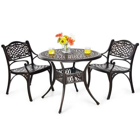 2/4Pcs All-Weather Cast Aluminum Chairs with Armrests & Curved Seats, Outdoor Dining Chairs Patio Bistro Armchairs for Backyard Garden Poolside