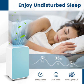 2500 Sq.Ft Dehumidifier for Basement, 32 Pints Portable Dehumidifier with Auto Defrost & Drain Hose, Sleep Mode, 24H Timer for Home Office