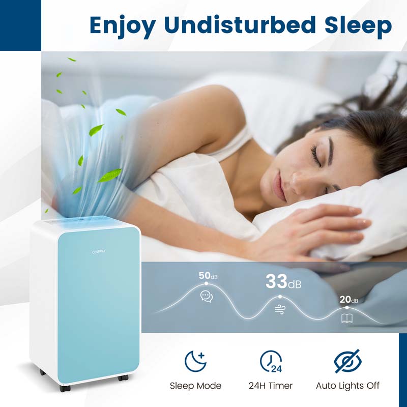 2500 Sq.Ft Dehumidifier for Basement, 32 Pints Portable Dehumidifier with Auto Defrost & Drain Hose, Sleep Mode, 24H Timer for Home Office