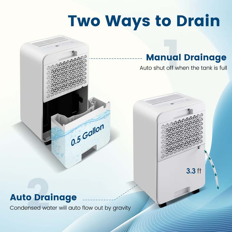 2500 Sq.Ft Dehumidifier for Basement, 32 Pints Portable Dehumidifier with Auto Defrost & Drain Hose, Sleep Mode, 24H Timer for Home Office