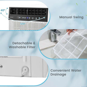 12000 BTU U-Shaped Window Air Conditioner, Ultra Quiet Over the Sill AC Unit with Energy Saver Modes & Remote Control, Cools Rooms up to 400 Sq.Ft