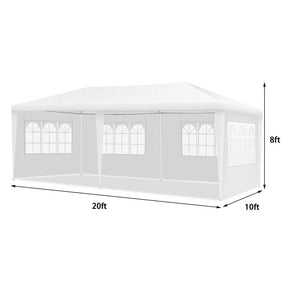 10 x 20 FT Outdoor Canopy Tent Heavy Duty Wedding Party Tent with 4 Removable Sidewalls & Carry Bag