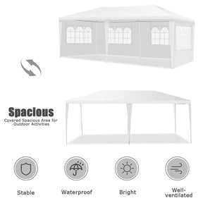 10 x 20 FT Outdoor Canopy Tent Heavy Duty Wedding Party Tent with 4 Removable Sidewalls & Carry Bag